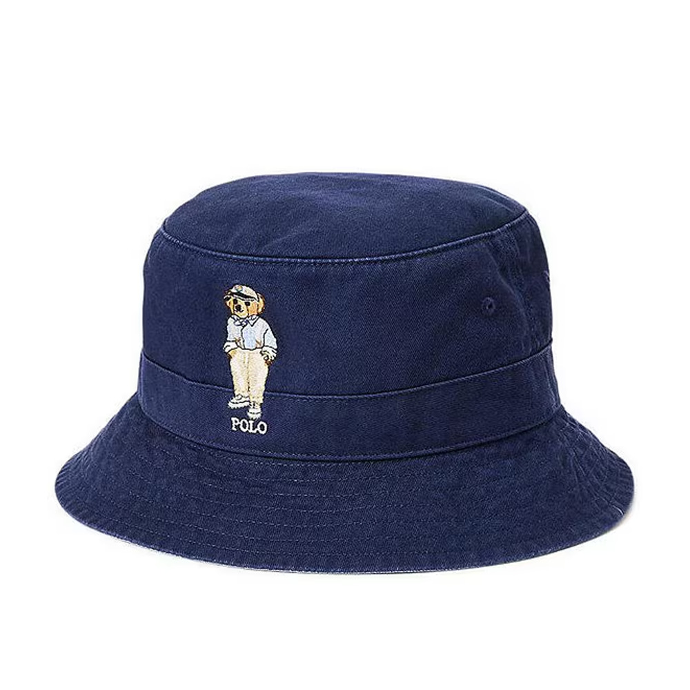 Ralph Lauren Polo Unisex‎ Logo Bear Embroidered Dark Denim Bucket Hat 2XL/3XL